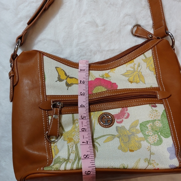 NWT GIANI BERNINI BOTANICAL LINEN HOBO BAG - Picture 8 of 16